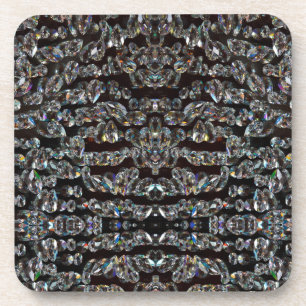 Diamant-Rhinstone-Muster silber schwarz elegant Getränkeuntersetzer