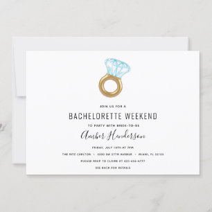 Diamant Ring Pool Schwimmbad Bachelorette Einladung