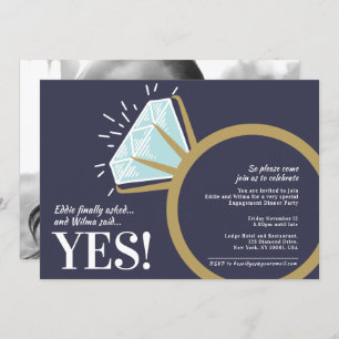 Diamant-Ringgrafik-Foto der Einsatzpartei Einladung