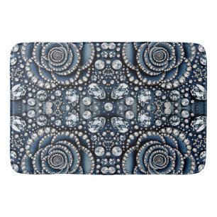 Diamant-Rose- & Denim-Glam-Bling-Juwelen Badematte