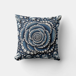 Diamant Rose & Denim Glam Bling Juwelen Kissen