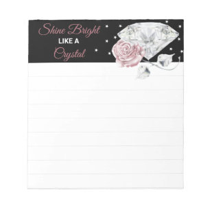 Diamant-Rose, floraler Notepad Notizblock