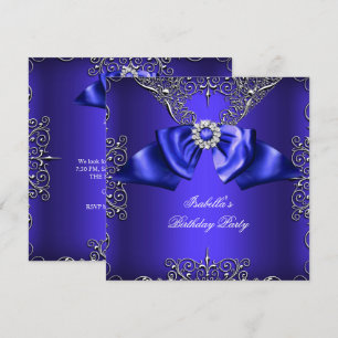 Diamant Royal Blau Lila Silber Eleganter Geburtsta Einladung