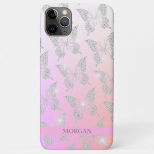 Diamant-Schmetterlingsmuster, DIY-Name, Ombre-Farb Case-Mate iPhone Hülle