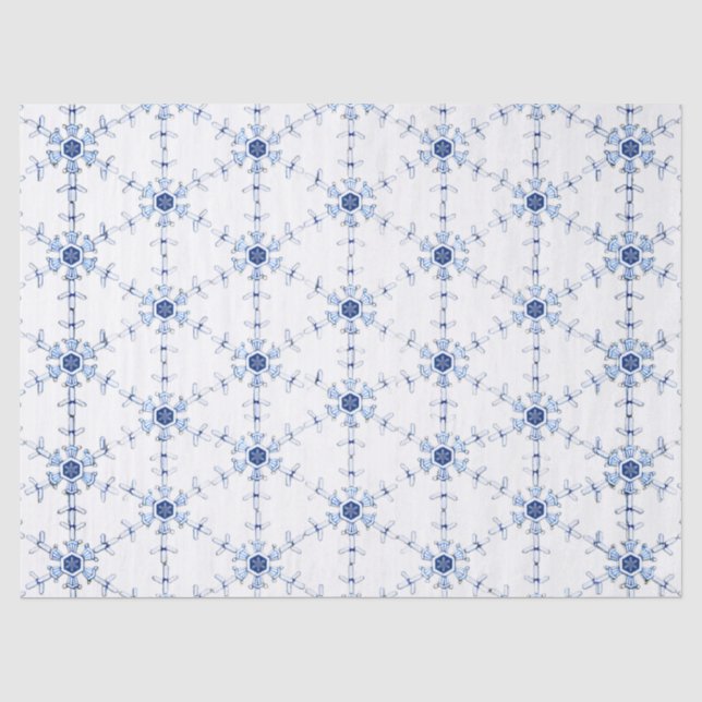 Diamant-Schneeflocken-Muster-Geschenkpapier Seidenpapier (Vorderseite)