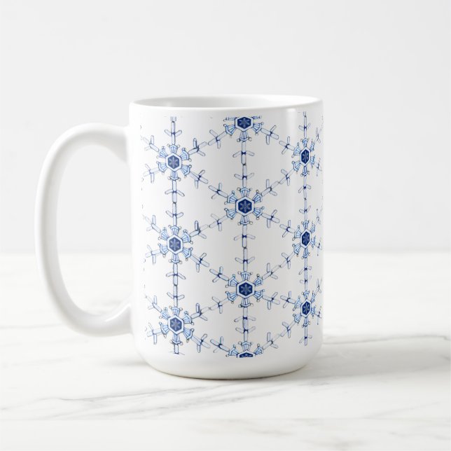 Diamant-Schneeflocken-Muster Kaffeetasse (Links)