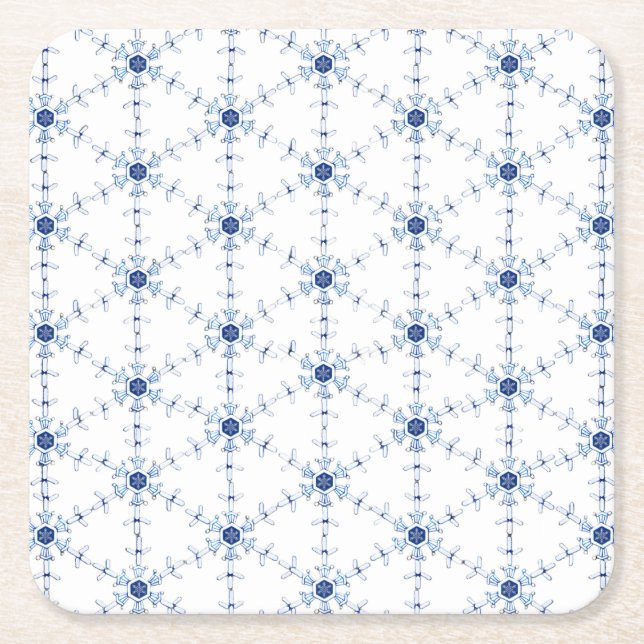 Diamant-Schneeflocken-Muster Rechteckiger Pappuntersetzer (Vorderseite)