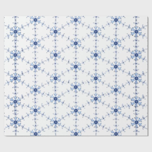 Diamant-Schneeflocken-Muster-Wrap-Papier Geschenkpapier (Flach)