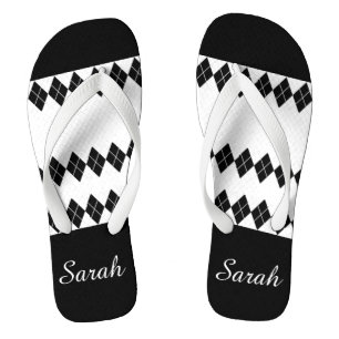 Diamant-Schwarz-weißer Zoll Flip Flops