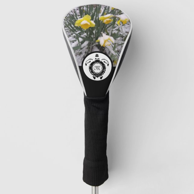 Diamant Sea Turtle Silhouette Monogram w Foto Golf Headcover (Vorderseite)