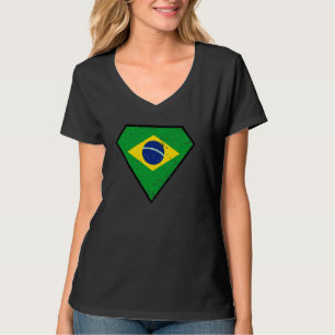 Diamant Shape Flag von Brasilien. Brasilianischer  T-Shirt