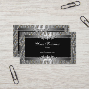 Diamant Silber Schwarz Elegantes Zebra Juwel Visitenkarte