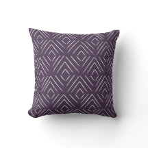 Diamant-Stammes- Muster-Kissen - Aubergine