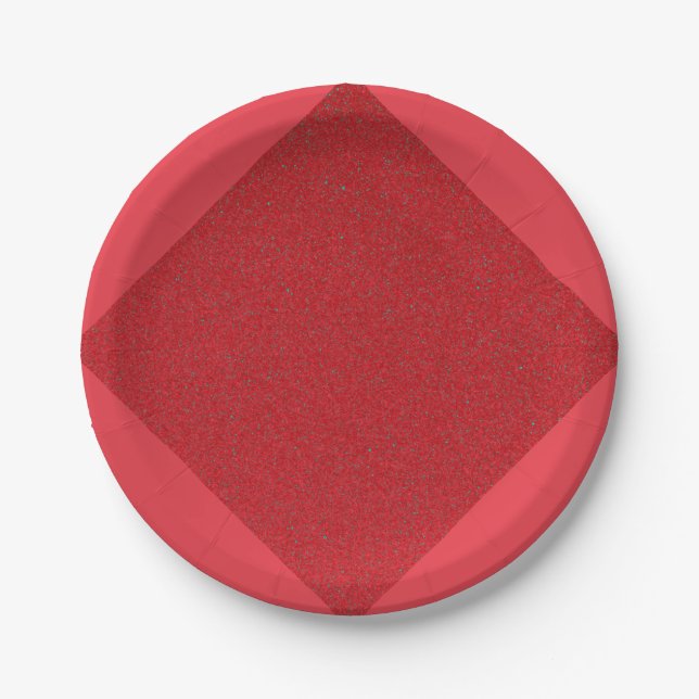 Diamant Texture Red Party Plate - Anpassbar Pappteller (Vorderseite)