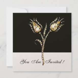 DIAMANT-TULPEN , Champagner Metallic Einladung