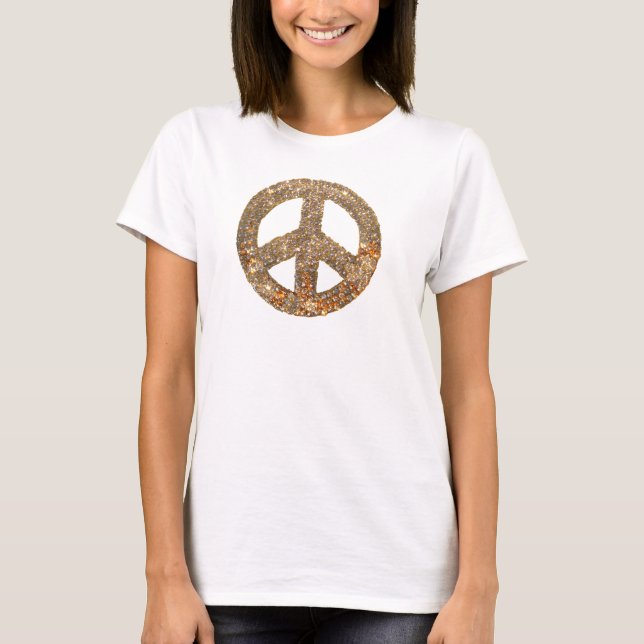 Diamant-u. Goldfriedenszeichen T-Shirt (Vorderseite)
