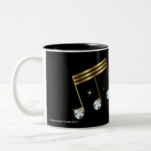 Diamant-und Goldmusikalische Zweifarbige Tasse