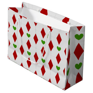 Diamant- und Herz-Weihnachts-Geschenktasche Große Geschenktüte