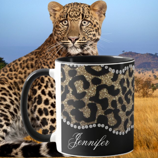Diamant und Leopard mit Namen Tasse (Von Creator hochgeladen)
