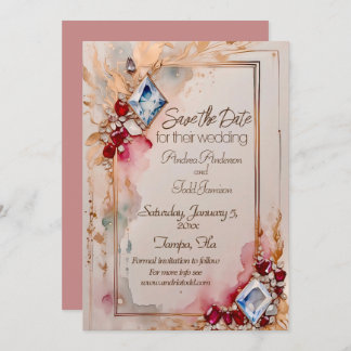 Diamant und rubinische Hochzeit Save The Date