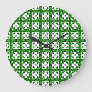 Diamant- und Smaragd-Edelstein-Kunst, Grün Große Wanduhr