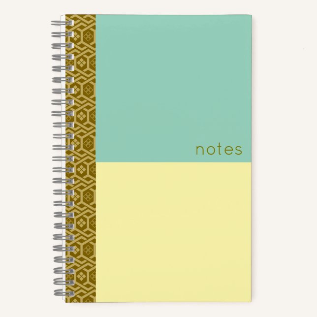 Diamant- und Tortoise-Muster Notizbuch (Vorderseite)