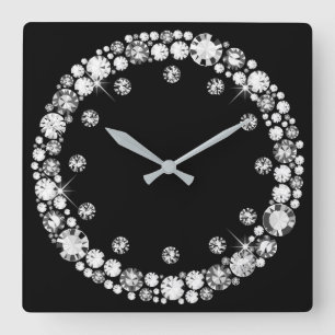 Diamant-Unendlichkeit Quadratische Wanduhr