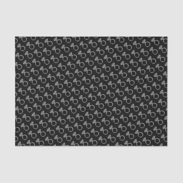 Diamant-Verlobung-Ringmuster Seidenpapier (Vorderseite)