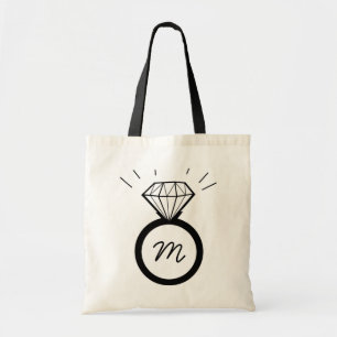Diamant-Verlobungs-Ringmonogramm-Taschentasche Tragetasche