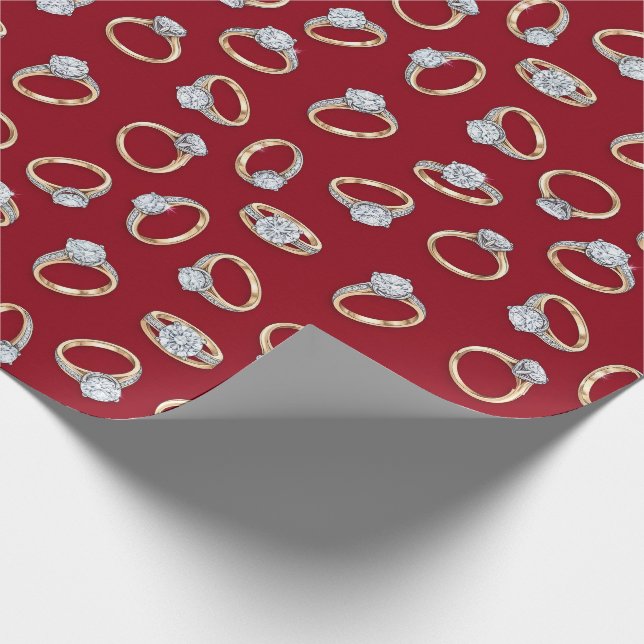 Diamant-Verlobungsring-Musterdesign Geschenkpapier (Ecke)