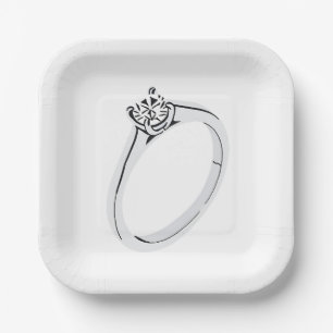 Diamant-Verlobungsring Pappteller