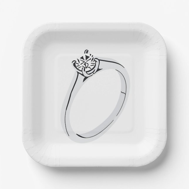 Diamant-Verlobungsring Pappteller (Vorderseite)