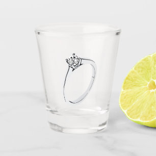 Diamant-Verlobungsring Schnapsglas