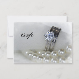 Diamant Wedding Rings and Pearls UAWG Response RSVP Karte