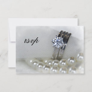Diamant Wedding Rings and Pearls UAWG Response RSVP Karte