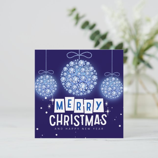 Diamant Weihnachtsschmuck-Flachkarte (Stehend Vorderseite)