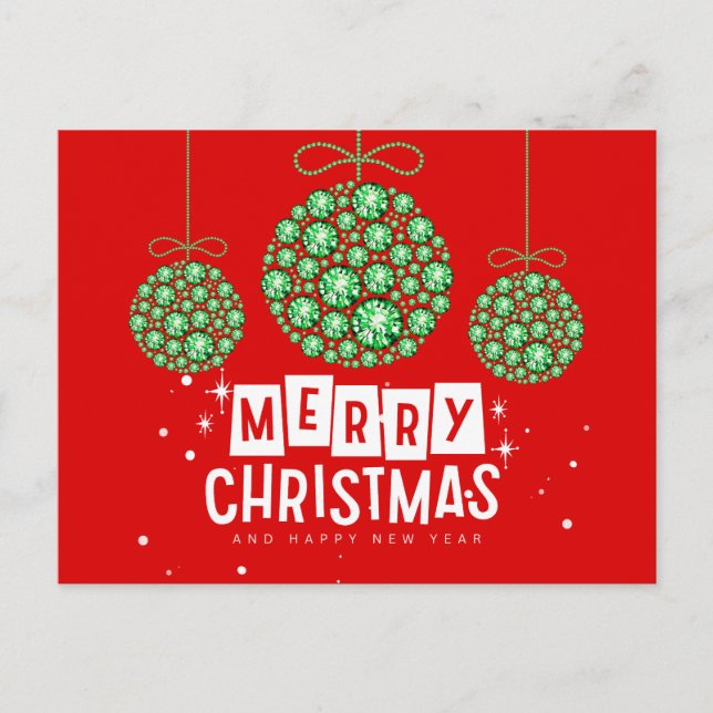 Diamant Weihnachtsschmuck Postkarte (Vorderseite)