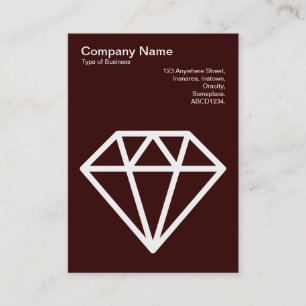 Diamant - Weiß auf Dunkelbraun Visitenkarte