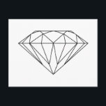 Diamant Zeichne Schwarz und Weiß modern Postkarte<br><div class="desc">Diamant Zeichne Schwarz und Weiß modern</div>