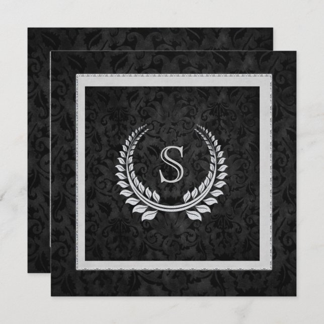 Diamantdesign auf Damaske Einladung (Vorne/Hinten)