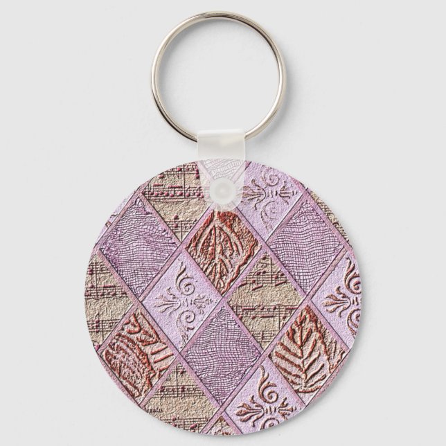 Diamantdesigns in Pinks Schlüsselanhänger (Vorderseite)
