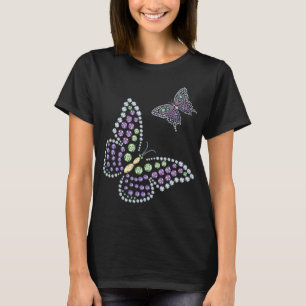 Diamante de imitación Butterflys Diamant-Frauen T-Shirt