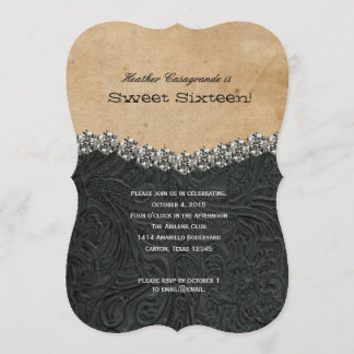 Diamante de imitación-Cowgirl-Schwarz-16. Einladung