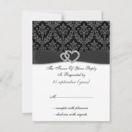 Diamante-Holzkohle-Hochzeit RSVP