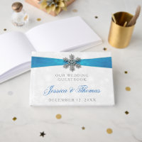 Diamante Snowflake & Blue Ribbon Winter Wedding