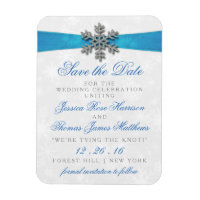 Diamante Snowflake & Blue Ribbon Winter Wedding