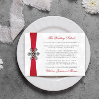 Diamante Snowflake & Red Ribbon Winter Wedding