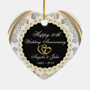 Diamanten 50. Hochzeitstag Keramik Ornament