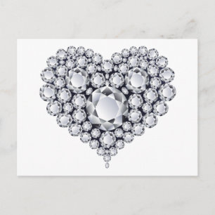Diamanten auf Edelsteinen des Schwarzen Herzens Postkarte