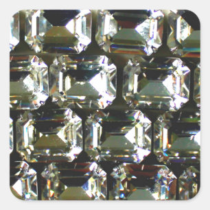 Diamanten, elegante Vintage Edelsteine Quadratischer Aufkleber